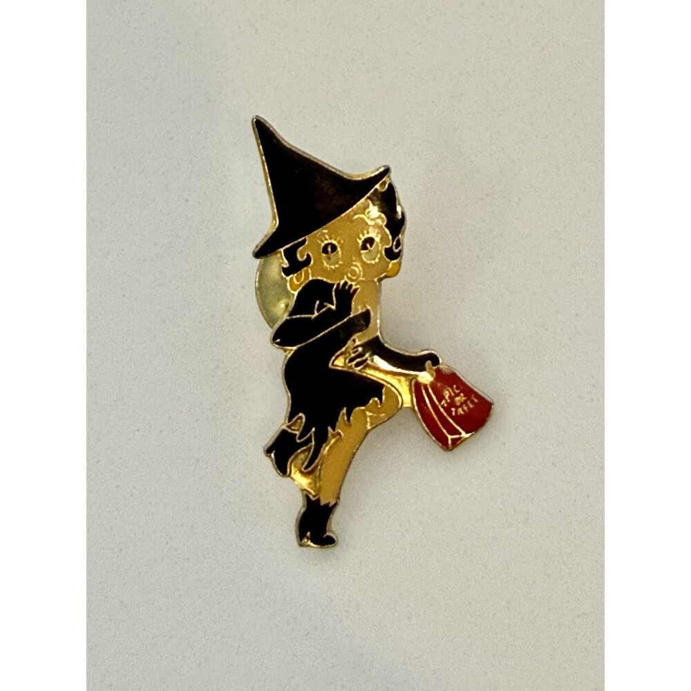 Vtg Betty Boop Halloween Witch Pin Badges Sexy Girl Pins